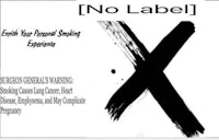 a black and white poster with the words no label